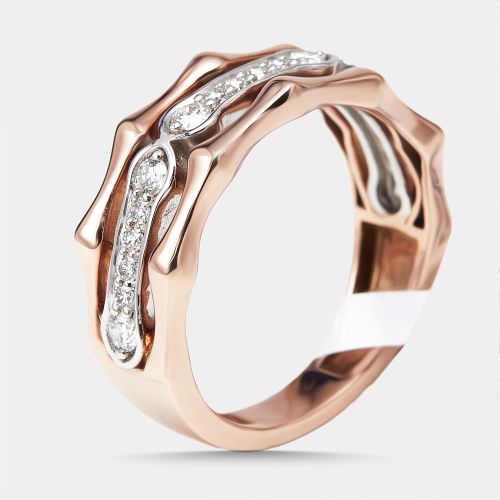 Cts Round Lab Grown Diamonds 18k Two Tone Gold Ring Size 52 - The Diamond Edit - Modalova