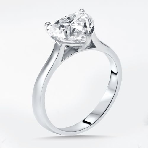 Cts Heart Lab Grown Diamonds 18k White Gold Ring Size 52 - The Diamond Edit - Modalova