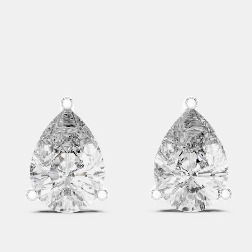 Cts Pear Cut 18k White Gold Lab Grown Diamond Stud Earrings - The Diamond Edit - Modalova