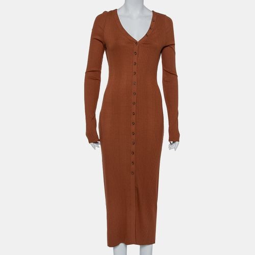 Rib Knit Button Front Midi Dress M - The Range - Modalova