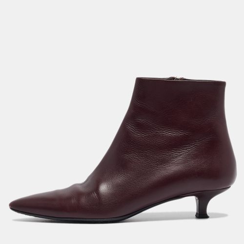 The Row Burgundy Leather Ankle Boots Size 37 - The Row - Modalova