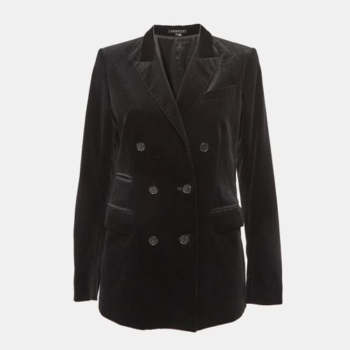 Theory Black Velvet Double Breasted Blazer L - Theory - Modalova