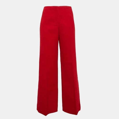 Theory Red Cotton High-Waist Wide-Leg Trousers L - Theory - Modalova