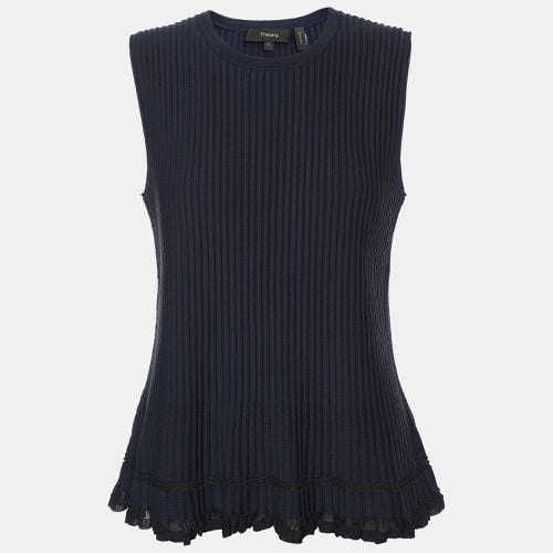 Theory Navy Blue Rib Knit Sleeveless Top S - Theory - Modalova