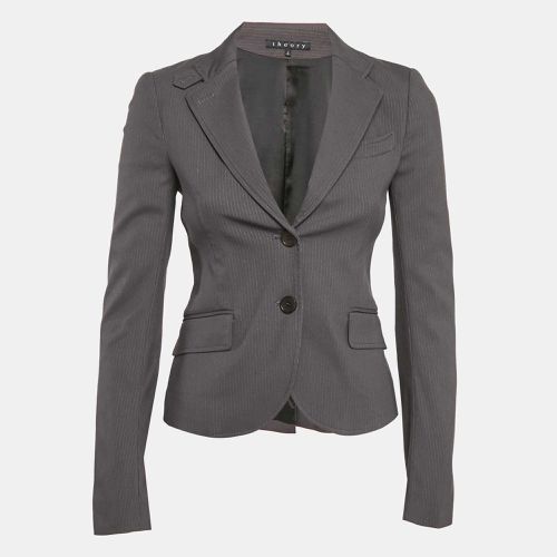 Theory Grey Stripe Patterned Cotton Blend Blazer XS - Theory - Modalova