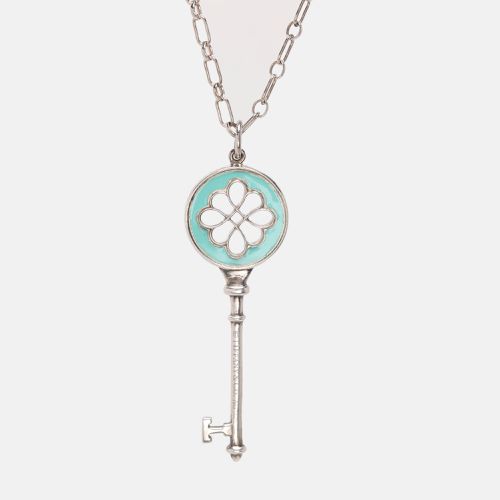 Tiffany & Co. Knot Key Enamel Silver Pendant Oval Chain Link Necklace - Tiffany & Co. - Modalova