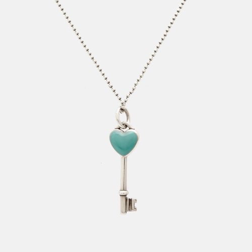 Tiffany & Co. Heart Key Blue Enamel Sterling Silver Pendant Necklace - Tiffany & Co. - Modalova