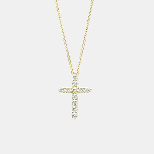 K Gold Diamond Cross Pendant Necklace - Tiffany & Co. - Modalova