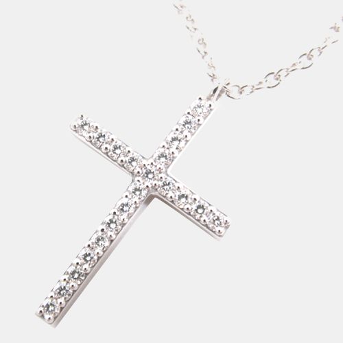 K Gold and Diamond Cross Pendant Necklace - Tiffany & Co. - Modalova