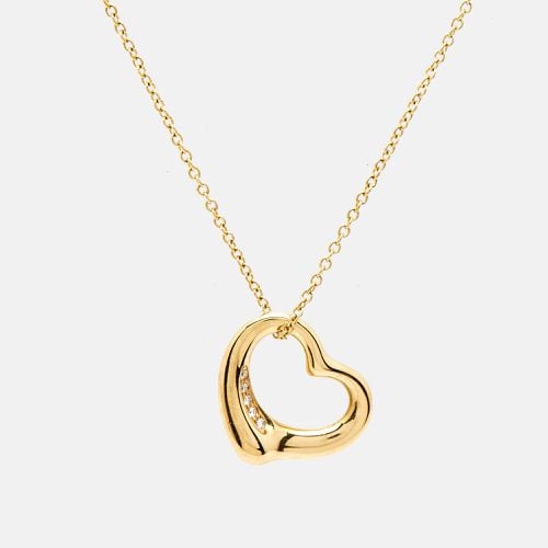 Tiffany & Co. Elsa Peretti Open Heart Diamond 18K Yellow Gold Necklace - Tiffany & Co. - Modalova