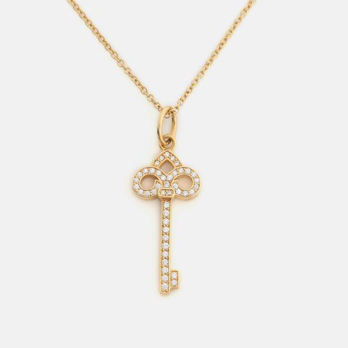 Tiffany & Co. Fleur de Lis Key Diamond 18k Gold Necklace - Tiffany & Co. - Modalova