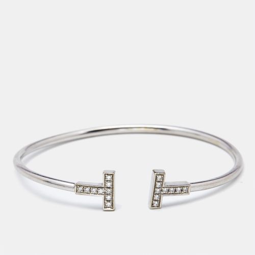 Tiffany & Co. Tiffany T Wire Diamonds 18k White Gold Open Cuff Bracelet - Tiffany & Co. - Modalova