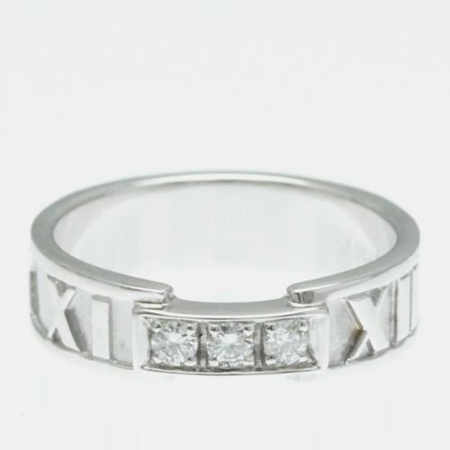 Tiffany & Co. 18K White Gold and Diamond Atlas Ring EU 52 - Tiffany & Co. - Modalova