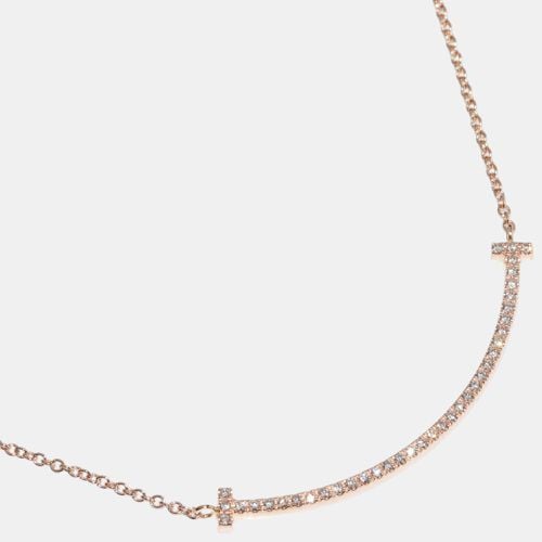 Tiffany & Co. 18K Rose Gold and Diamond T Smile Pendant Necklace - Tiffany & Co. - Modalova