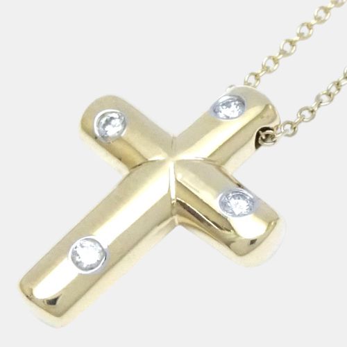 K Gold Dots Cross Necklace 4P Diamond - Tiffany & Co. - Modalova