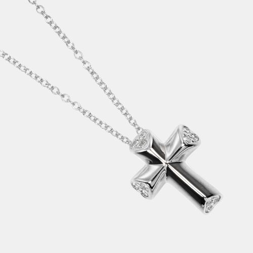 K Gold and Diamond Cross Necklace - Tiffany & Co. - Modalova