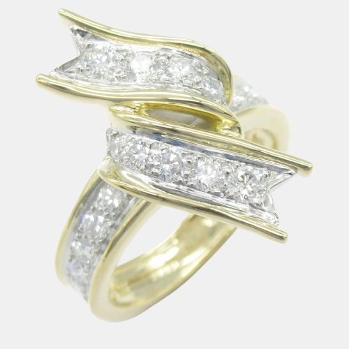 Tiffany & Co 18k Yellow Gold Diamond Vintage Ribbon Ring Size Japan 8 EU 48 - Tiffany & Co. - Modalova