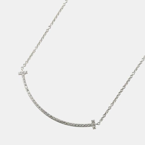 Tiffany & Co. White Gold Diamond T Smile Necklace White Metal - Tiffany & Co. - Modalova