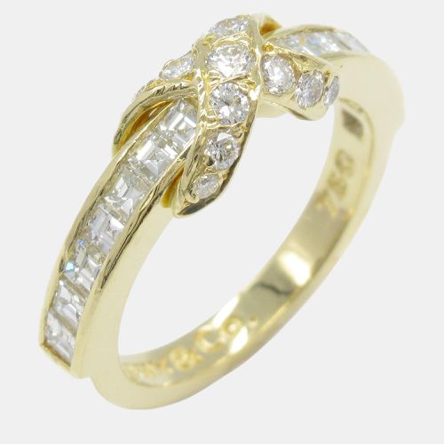 Tiffany & Co 18K Yellow Gold Diamond Signature X Band Ring Size Japan 11 EU 51 - Tiffany & Co. - Modalova