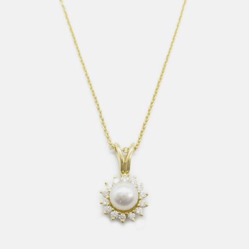 Tiffany & Co Pearl Diamond Necklace 18K Yg White Natural Material - Tiffany & Co. - Modalova