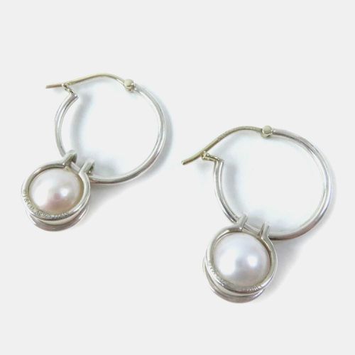 Tiffany & Co Pearl Hoop Earrings Sv925 Silver Silver Metal - Tiffany & Co. - Modalova