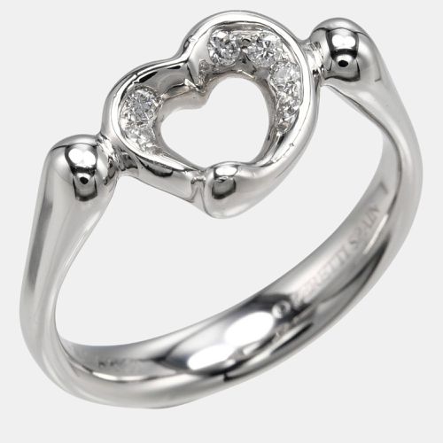 Tiffany & Co. Platinum Diamonds Elsa Peretti Open Heart Silver Ring EU 48.5 - Tiffany & Co. - Modalova