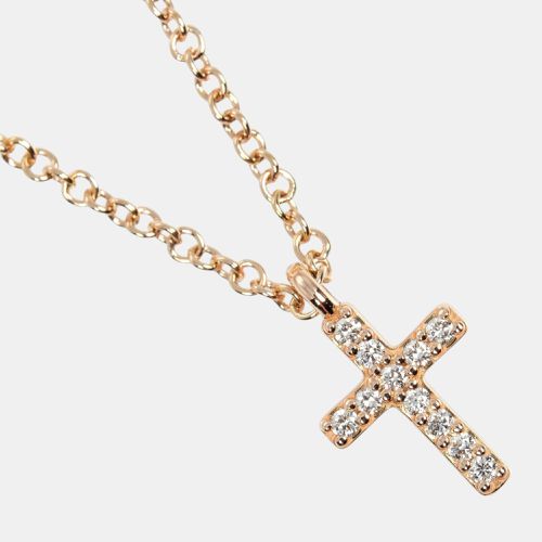 K Gold Mini Diamond Cross Pendant Necklace - Tiffany & Co. - Modalova