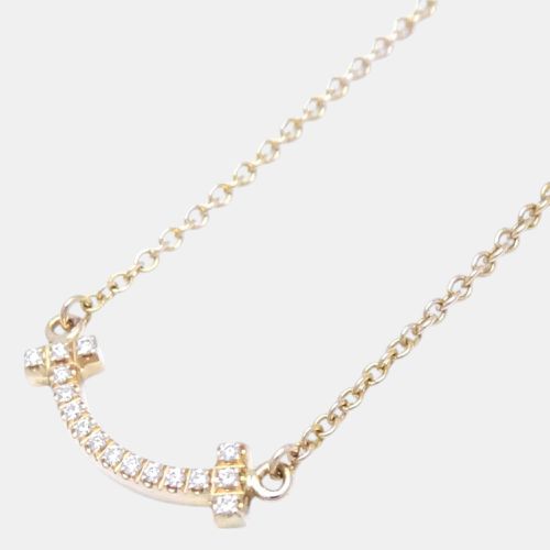 Tiffany & Co. 18K Rose Gold T Smile Mini Diamond Necklace - Tiffany & Co. - Modalova