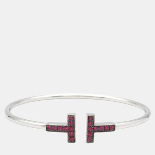 Tiffany & Co. 18K White Gold Ruby T Wire Bracelet - Tiffany & Co. - Modalova