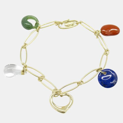 Tiffany & Co. 18K Yellow Gold Multistone Elsa Peretti Five-Stone Charm Bracelet - Tiffany & Co. - Modalova