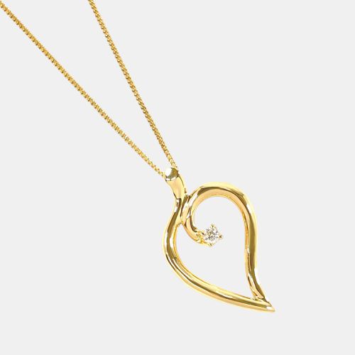 Tiffany & Co. 18K Yellow Gold Diamond Vintage Open Heart Leaf Pendant Necklace - Tiffany & Co. - Modalova