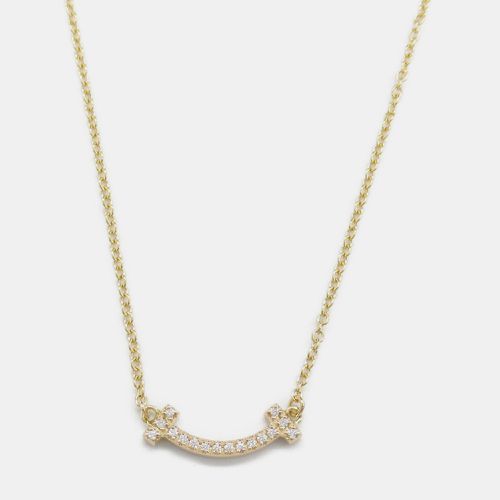 Tiffany & Co. 18K Pink Gold Diamond T Smile Pendant Necklace - Tiffany & Co. - Modalova