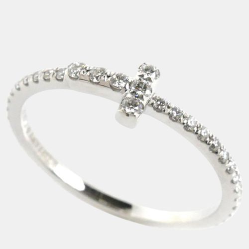 Tiffany & Co. 18K White Gold and Diamond T Band Ring EU 50 - Tiffany & Co. - Modalova