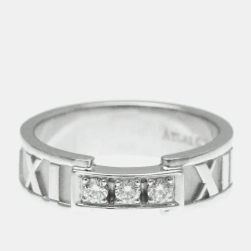 Tiffany & Co. 18K White Gold and Diamond Atlas Diamond Open Band Ring EU 50 - Tiffany & Co. - Modalova