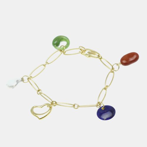 Tiffany & Co. 18K Yellow Gold and Lapis Lazuli Elsa Peretti Multi-Stone Five-Charm Bracelet - Tiffany & Co. - Modalova