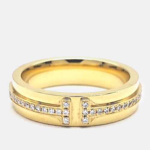 Tiffany & Co. 18K Yellow Gold 0.13Ct Diamond T Narrow Diamond Ring EU 48 - Tiffany & Co. - Modalova