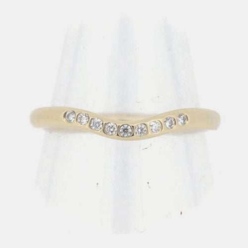 Tiffany & Co. 18K Yellow Gold and Diamond Elsa Peretti Curved Wedding Band Ring EU 49 - Tiffany & Co. - Modalova