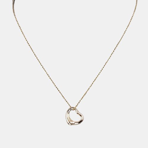 Tiffany & Co. 18K Rose Gold and Diamond Elsa Peretti Open Heart Pendant Necklace - Tiffany & Co. - Modalova