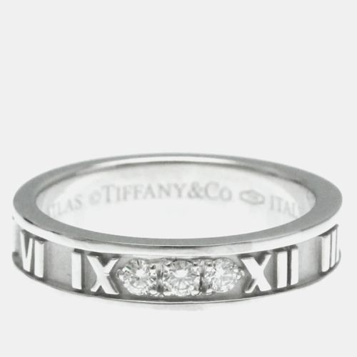 Tiffany & Co. 18K White Gold and Diamond Atlas Band Ring EU 51 - Tiffany & Co. - Modalova