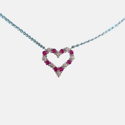 K Gold Heart Platinum Ruby Pendant Necklace - Tiffany & Co. - Modalova