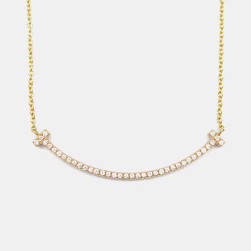 Tiffany & Co. 18K Rose Gold and Diamond T Smile Pendant Necklace - Tiffany & Co. - Modalova