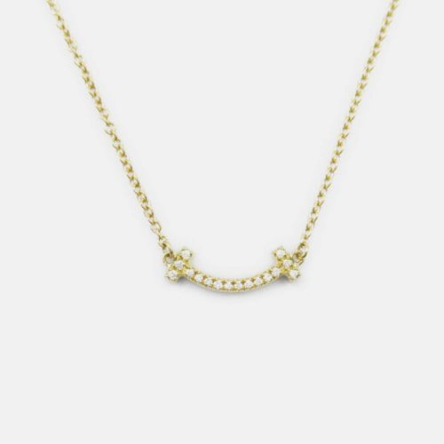 Tiffany & Co. 18K Yellow Gold Diamond T Smile Pendant Necklace - Tiffany & Co. - Modalova