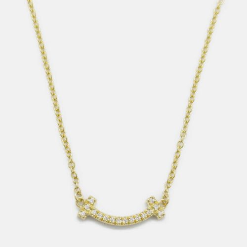 K Gold Diamond T Smile Pendant Necklace - Tiffany & Co. - Modalova