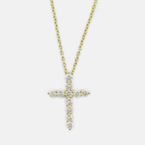 Tiffany & Co. 18K Yellow Gold Diamond Cross Pendant Necklace - Tiffany & Co. - Modalova