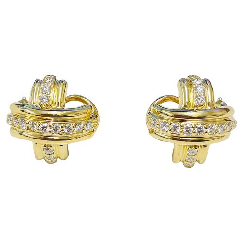 Tiffany & Co. 18K Yellow Gold Signature X Diamond Earrings - Tiffany & Co. - Modalova