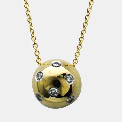 Tiffany & Co. Elsa Peretti Dots Ball 18K Yellow Gold Platinum Diamond Necklace - Tiffany & Co. - Modalova