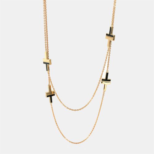 Tiffany T Black Onyx Station Necklace in 18k Yellow Gold - Tiffany & Co. - Modalova