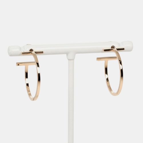 Tiffany & Co. 18K Rose Gold T Wire Hoop Earrings - Tiffany & Co. - Modalova