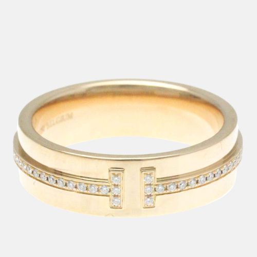 Tiffany & Co. 18K Rose Gold and Diamond T Two Narrow Band Ring EU 50 - Tiffany & Co. - Modalova