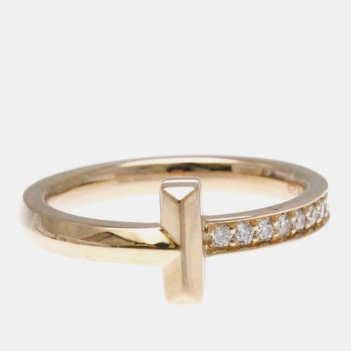 Tiffany & Co. 18K Rose Gold and Diamond Tiffany T Wire Ring EU 50 - Tiffany & Co. - Modalova